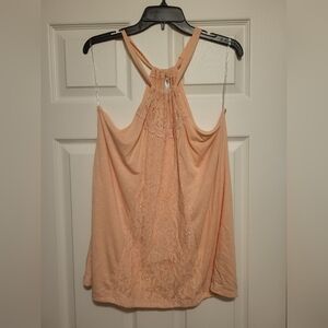 Vanity Peach Lace Tank Top